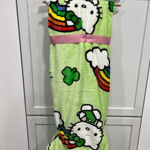 Hello kitty st. Patrick’s day throw. Rainbows shamrock